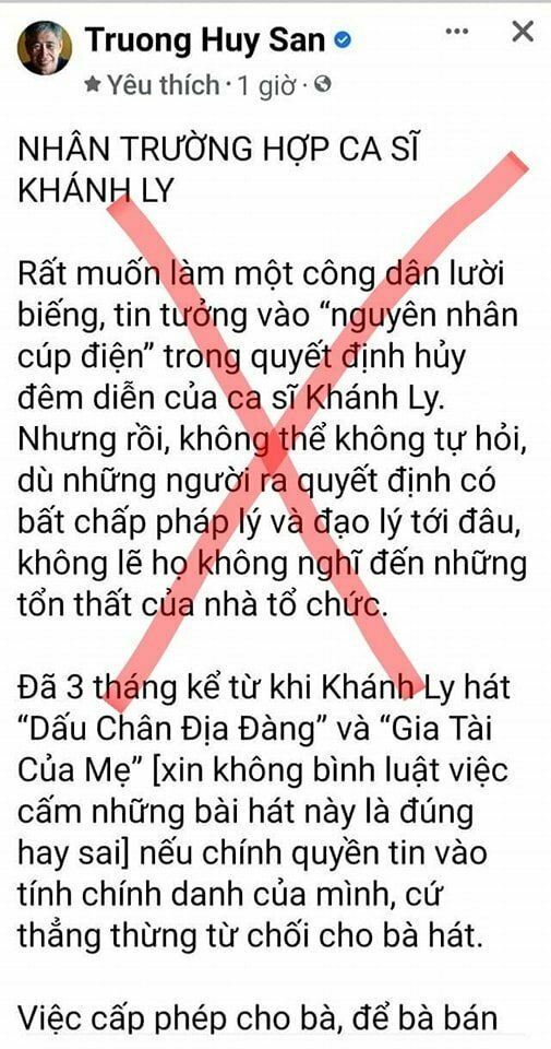 Chuyện Khánh Ly... sập nguồn Chuyện Khánh Ly... sập nguồn