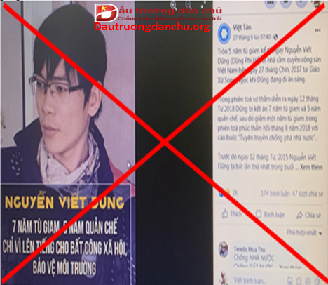 Việt Tân cố tình xuyên tạc vụ án Nguyễn Viết Dũng
