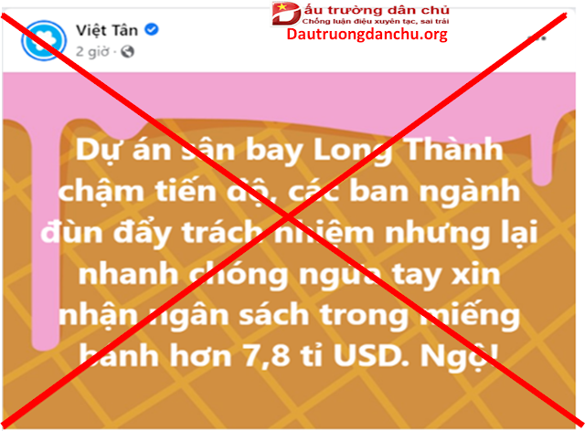 Việt Tân đừng cố tình xuyên tạc, bịa đặt về dự án Sân bay Long Thành