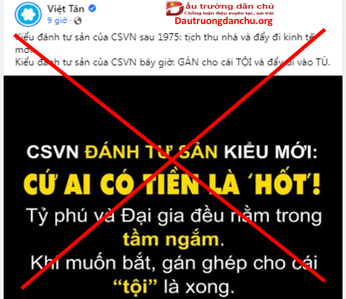 Việt Tân lại dở trò quy chụp