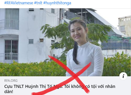 Nếu tiếp tục chống phá, Huỳnh Thị Tố Nga sẽ sớm trở lại nhà tù