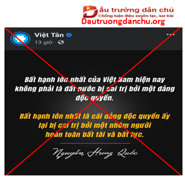 Bất hạnh lớn nhất của Nguyễn Hưng Quốc mang dòng máu Việt nhưng lại là kẻ phá hoại đất nước!