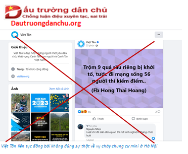 Sự gian xảo của Việt Tân khi thông tin sai sự thật Sự gian xảo của Việt Tân khi thông tin sai sự thật