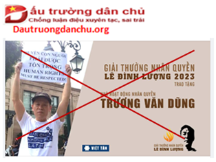 Trò hề giải thưởng nhân quyền Lê Đình Lượng đã diễn ra