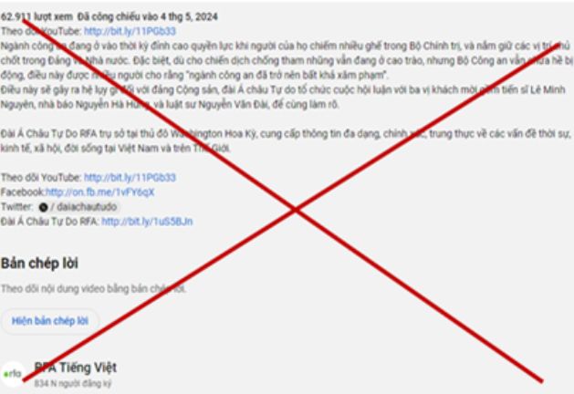 Đài Châu Á tự do RFA phải dừng ngay việc đăng tải các luận điệu bịa đặt, xuyên tạc Đài Châu Á tự do RFA phải dừng ngay việc đăng tải các luận điệu bịa đặt, xuyên tạc